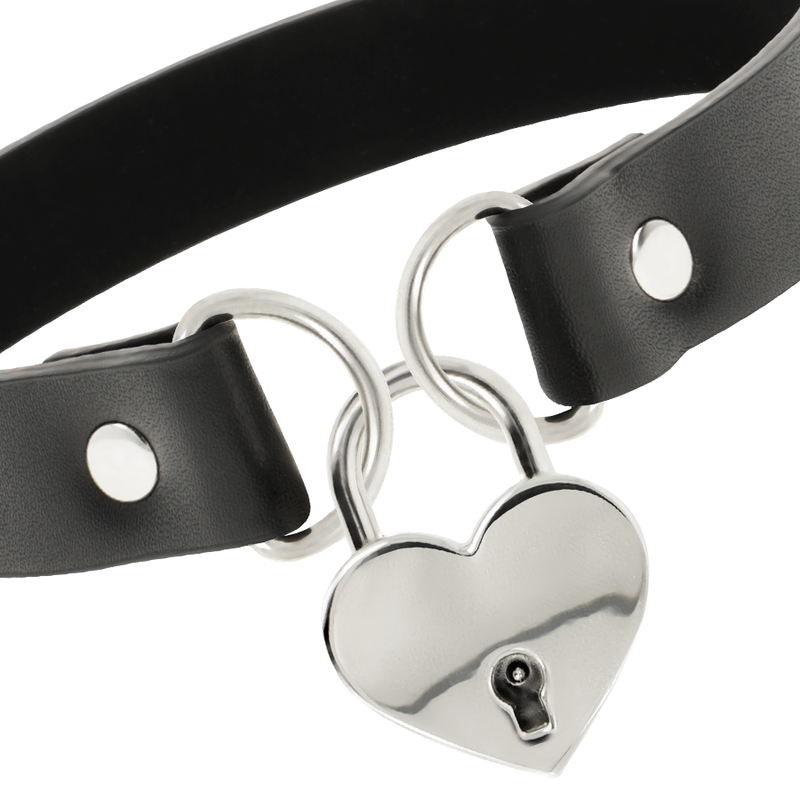 COQUETTE CHIC DESIRE - CHOCKER IN PELLE VEGANA CON ACCESSORIO CUORE CON CHIAVE