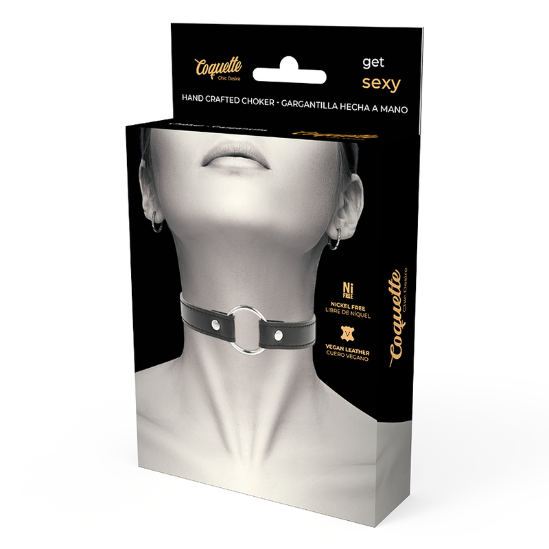 COQUETTE CHIC DESIRE - CHOKER IN PELLE VEGANA CON ACCESSORIO DONNA