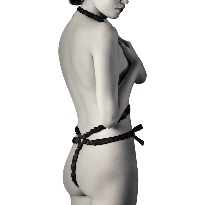 COQUETTE CHIC DESIRE - SET DI IMBRACATURA ELASTICA E COPRICAPEZZOLI NERI