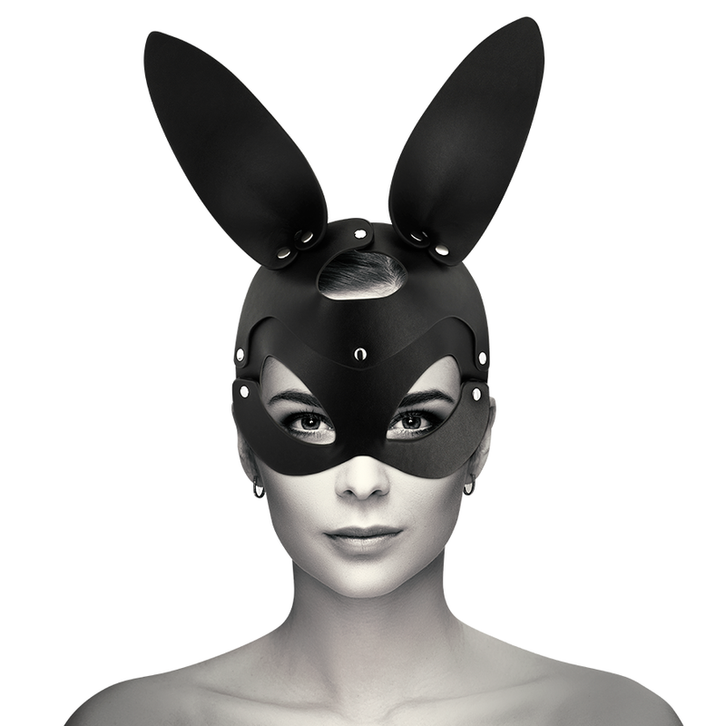COQUETTE CHIC DESIRE - MASCHERA IN PELLE VEGANA CON ORECCHIE DA CONIGLIO