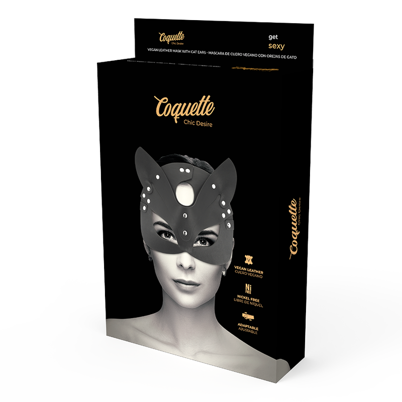 COQUETTE CHIC DESIRE - MASCHERA IN PELLE VEGANA CON ORECCHIE DA GATTO