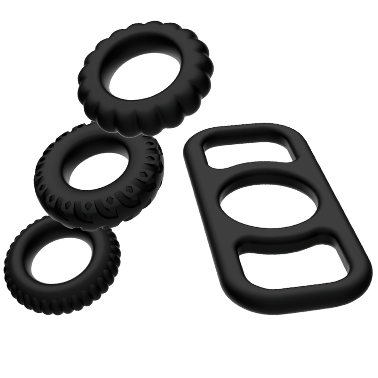 ADDICTED TOYS - SET DI 4 ANELLI PER IL PENE VARIE DIMENSIONI