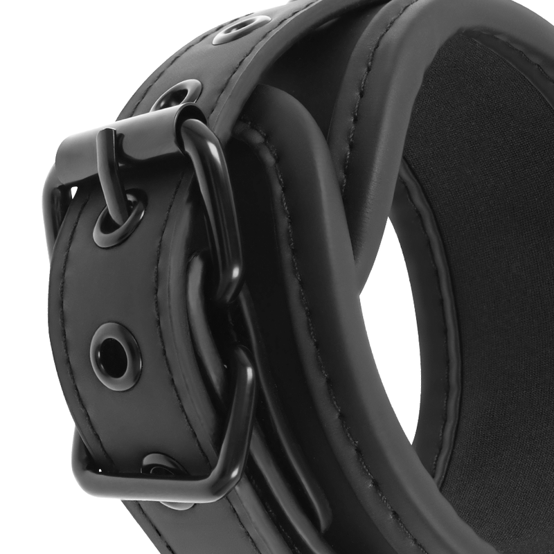 FETISH SUBMISSIVE - MANETTE PER LA CAVIGLIA IN PELLE VEGANA CON FODERA IN NOPRENE