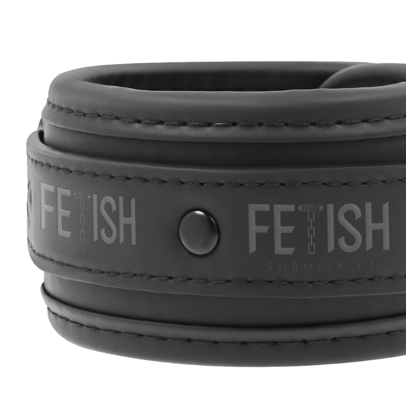 FETISH SUBMISSIVE - COLLARE E MANETTE IN PELLE VEGANA CON FODERA IN NEOPRENE