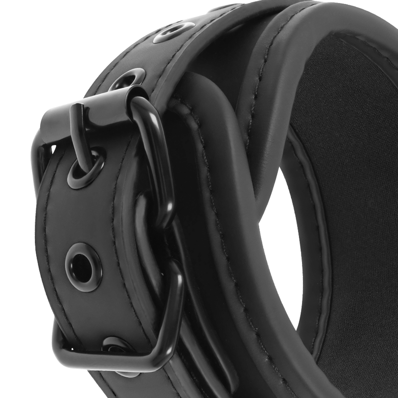 FETISH SUBMISSIVE - COLLARE E MANETTE IN PELLE VEGANA CON FODERA IN NEOPRENE