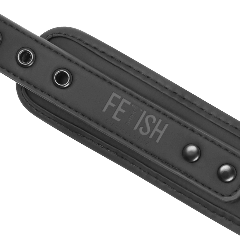 FETISH SUBMISSIVE - COLLARE E MANETTE IN PELLE VEGANA CON FODERA IN NEOPRENE