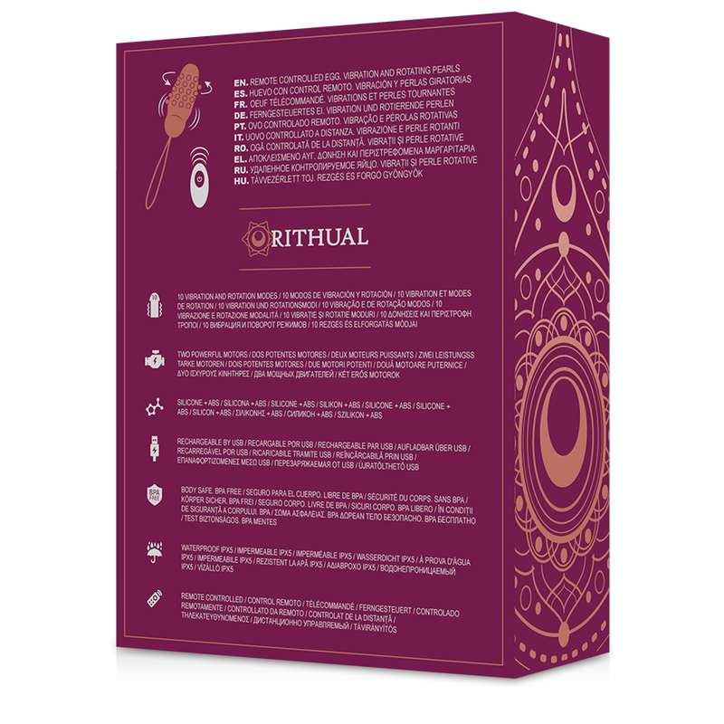 RITHUAL - SITA OVETTO CON ROTAZIONE PERLINE + VIBRAZIONE CON TELECOMANDO