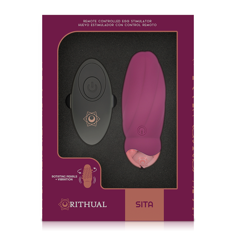 RITHUAL - SITA OVETTO CON ROTAZIONE PERLINE + VIBRAZIONE CON TELECOMANDO