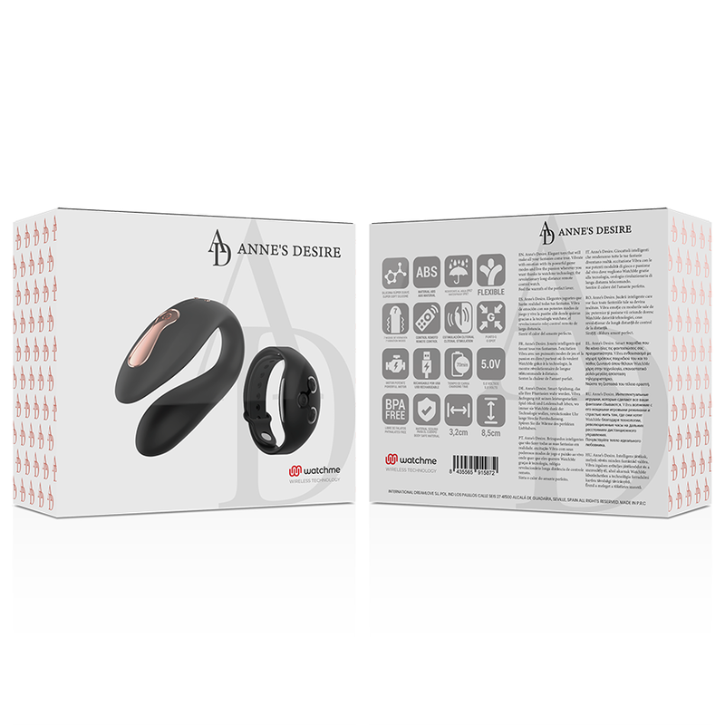 ANNE'S DESIRE - VIBRATORE DI COPPIA DUAL PLEASURE CON TECNOLOGIA WATCHME NERO