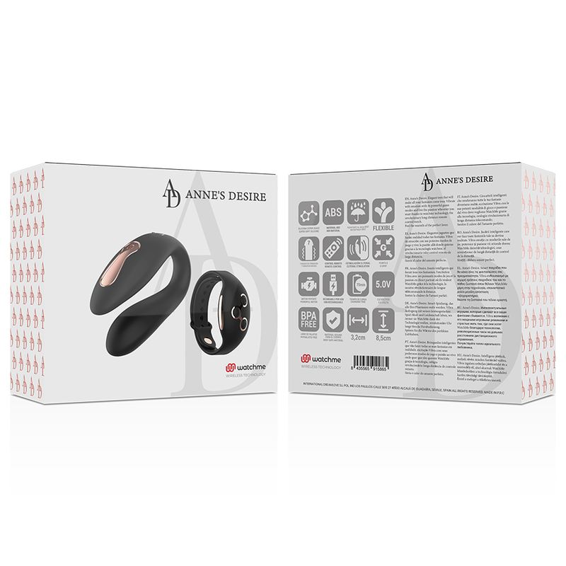 ANNE'S DESIRE - VIBRATORE DI COPPIA DUAL PLEASURE CON TECNOLOGIA WATCHME NERO/ORO