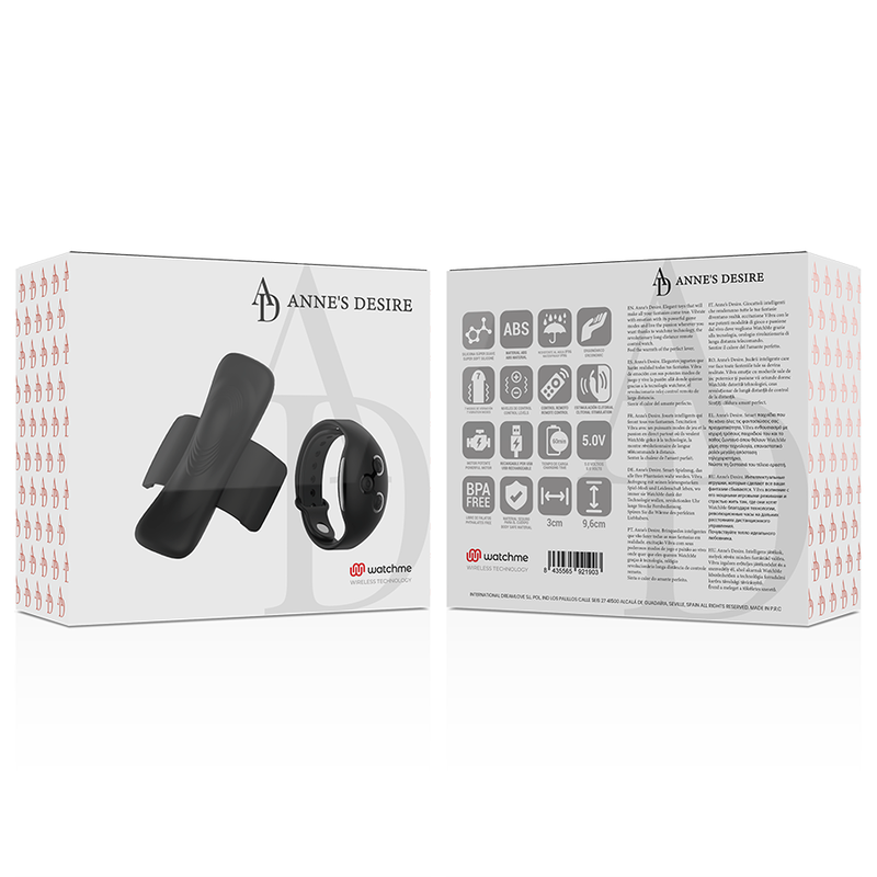 ANNE'S DESIRE - VIBRATORE PANTY PLEASURE TECNOLOGIA WATCHME NERO