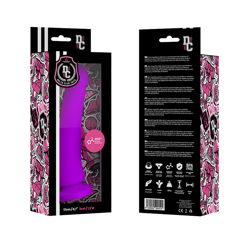 DELTA CLUB - TOYS DILDO LILLA IN SILICONE MEDICO 17 CM -O- 3 CM