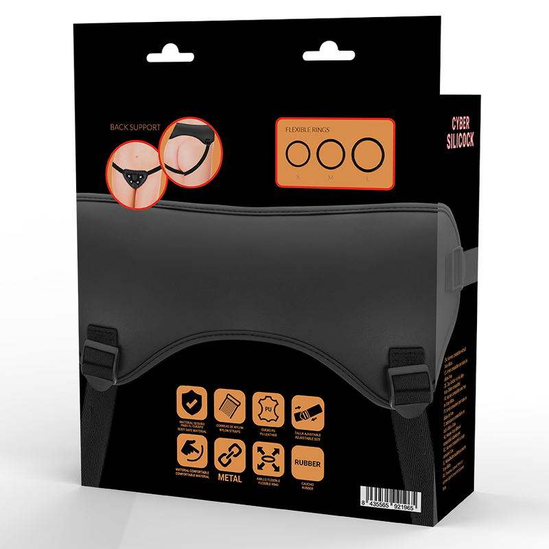 CYBER SILICOCK - HARNESS CON CINTURINO E 3 ANELLI INCLUSI