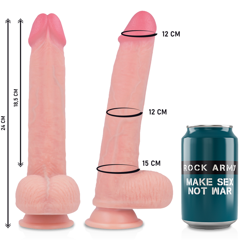 ROCKARMY - KINGCOBRA DILDO REALISTICO SILICONE LIQUIDO PREMIUM + ARN S 24 CM -O- 4,77 CM