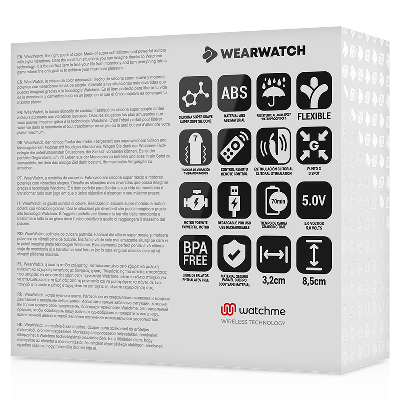 WEARWATCH - VIBRATORE DI COPPIA CON WATCHME TECNOLOGY ACQUA MARINA / NEVE