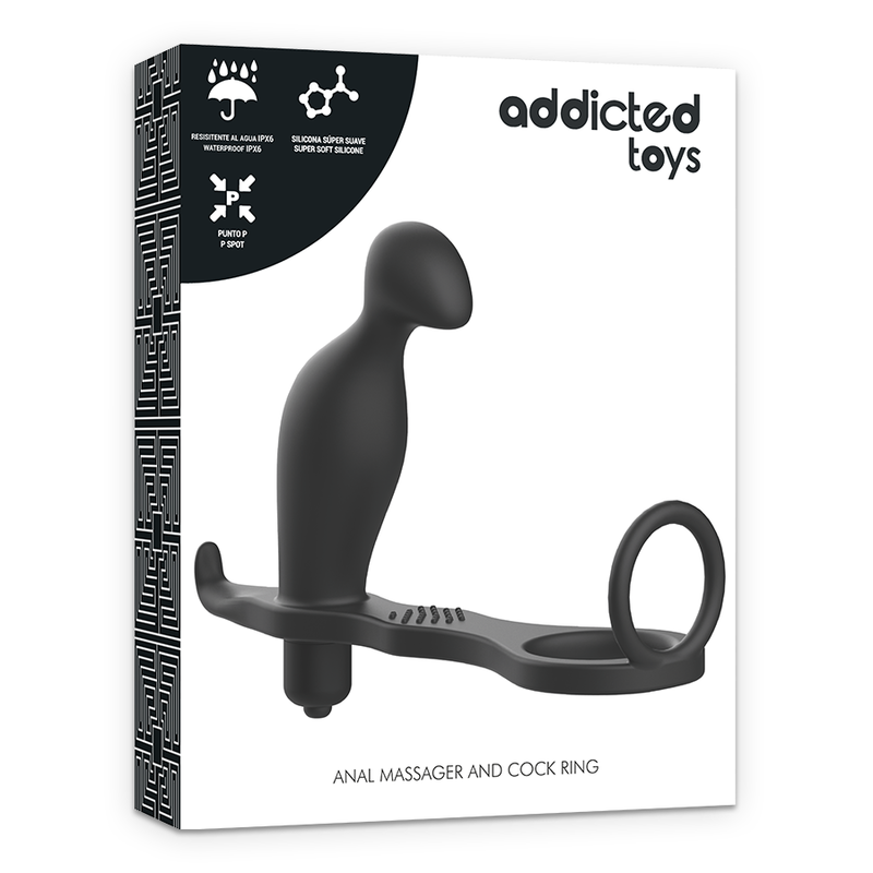 ADDICTED TOYS - ANELLO CON PLUG ANALE IN SILICONE 12 CM NERO