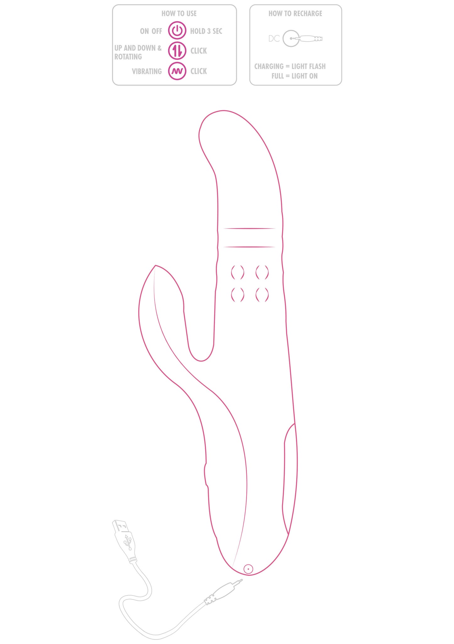 Vibratore rabbit rotante Venus Thrusting-Rotating Vibe