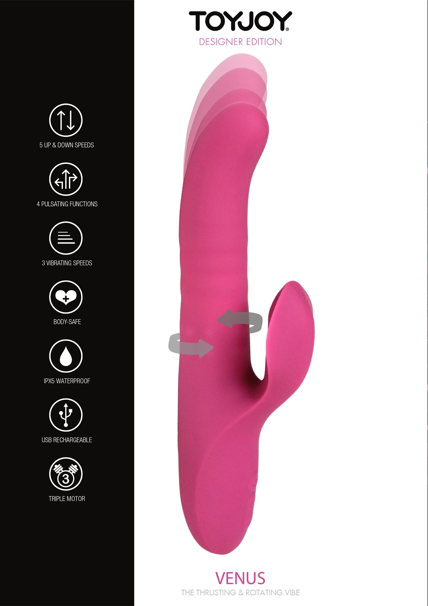 Vibratore rabbit rotante Venus Thrusting-Rotating Vibe