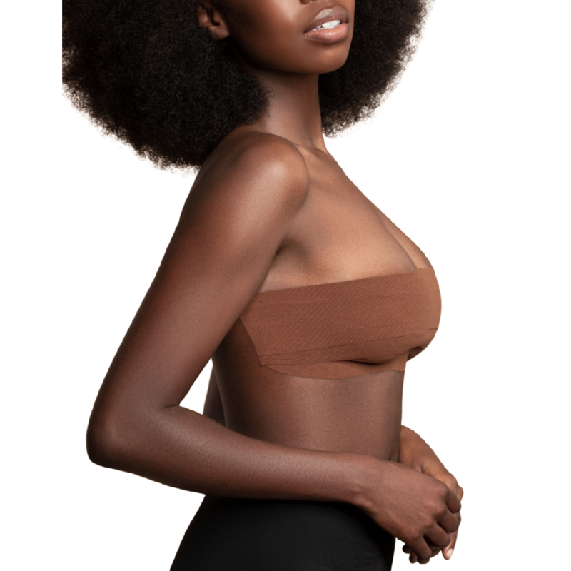 BYE-BRA - NASTRO PUSH-UP ADESIVO 5 MX 6,5 CM + 3 PAIA DI COPRICAPEZZOLI MARRONE