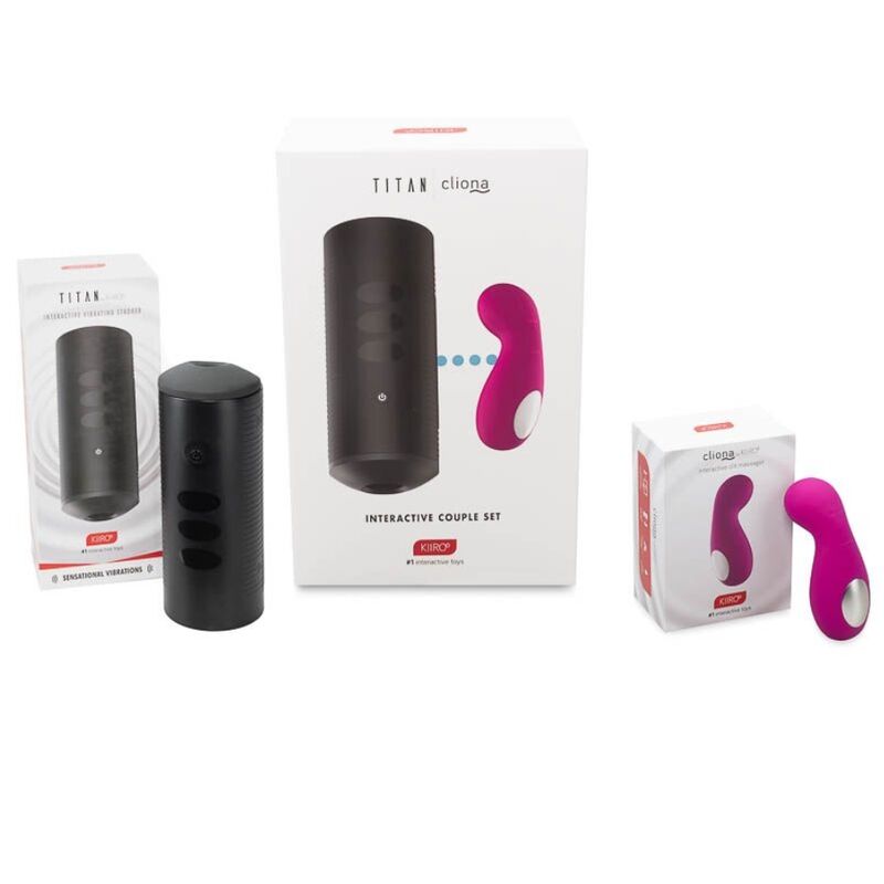 KIIROO - TITAN E CLIONA SET MASTURBATORE + MASSAGGIATORE CLITORIDE 