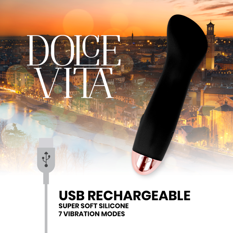DOLCE VITA - ONE VIBRATORE RICARICABILE  7 VELOCITÀ NERO