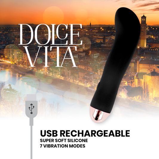 DOLCE VITA - TWO VIBRATORE RICARICABILE  7 VELOCITÀ NERO