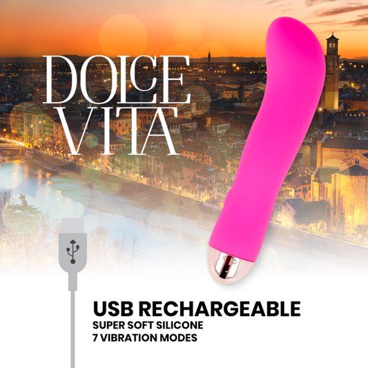 DOLCE VITA - TWO VIBRATORE RICARICABILE  7 VELOCITÀ ROSA