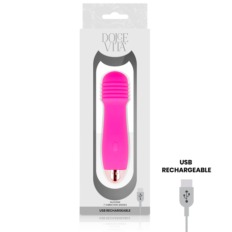 DOLCE VITA - THREE VIBRATORE RICARICABILE ROSA 7 VELOCITÀ