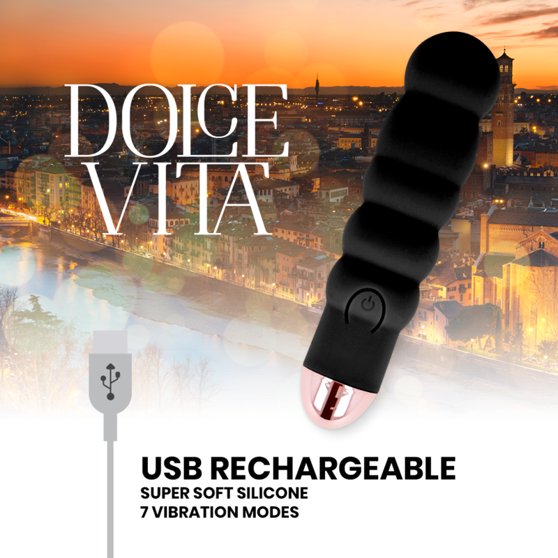 DOLCE VITA - SIX VIBRATORE RICARICABILE 7 VELOCITÀ NERO