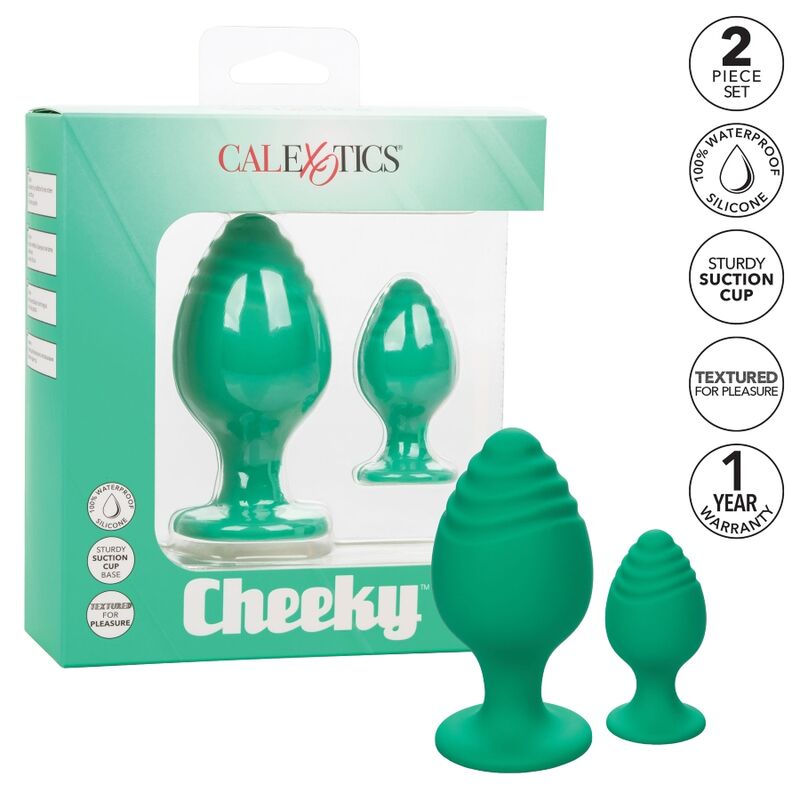 PLUG ANALE VERDE, BASE VENTOSA, SILICONE BODYSAFE