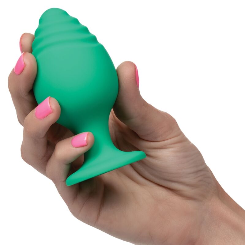 PLUG ANALE VERDE, BASE VENTOSA, SILICONE BODYSAFE