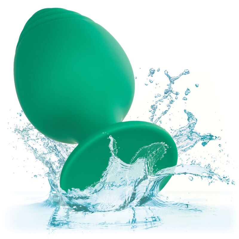 PLUG ANALE VERDE, BASE VENTOSA, SILICONE BODYSAFE