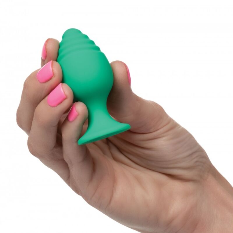 PLUG ANALE VERDE, BASE VENTOSA, SILICONE BODYSAFE