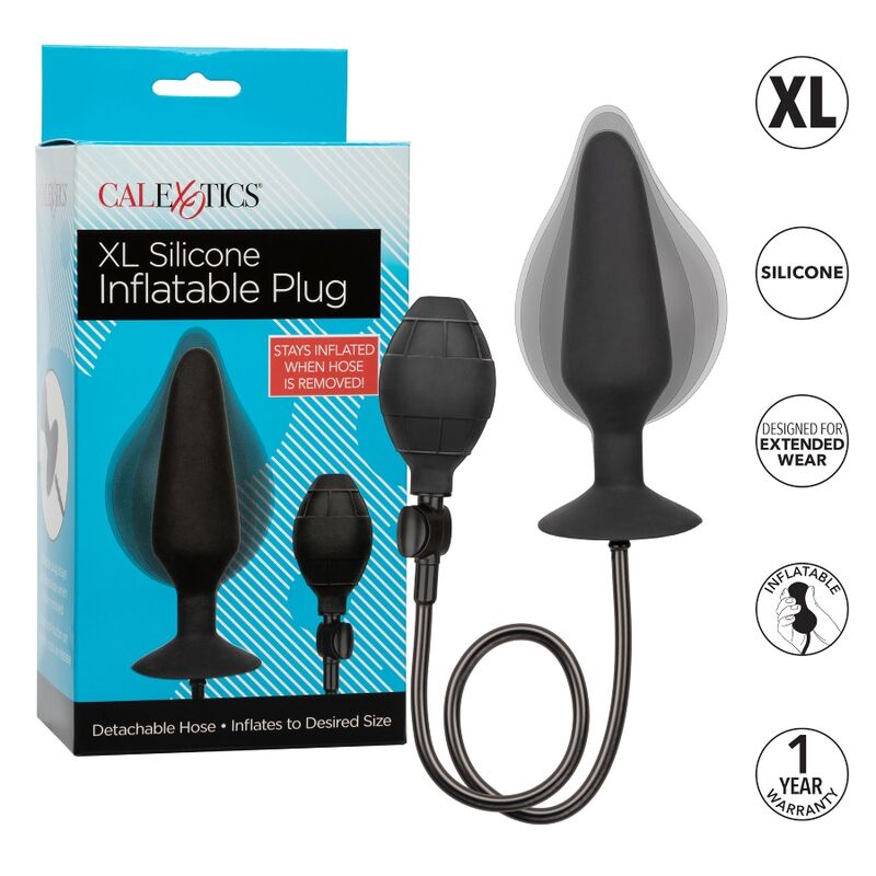 PLUG ANALE GONFIABILE XL, SILICONE FLESSIBILE, BASE VENTOSA