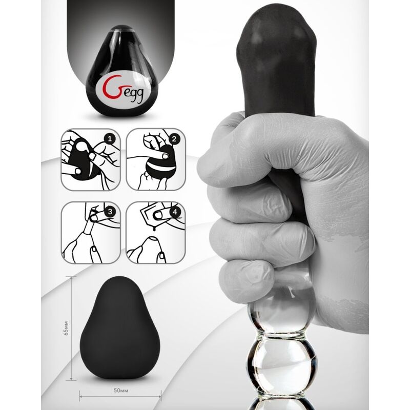 G-VIBE - OVETTO MASTURBATORE RIUTILIZZABILE TESTURIZZATO NERO
