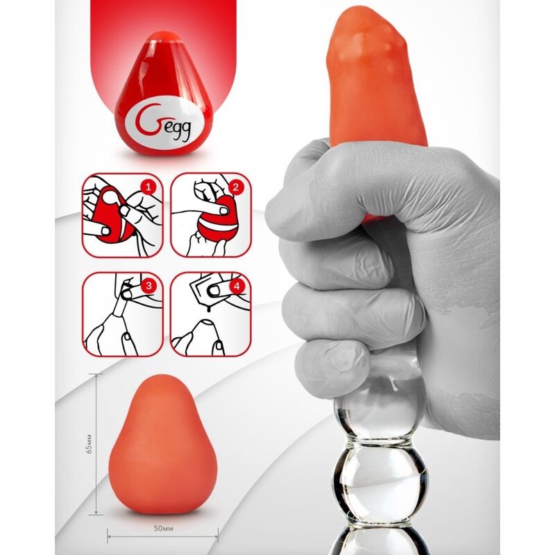 G-VIBE - OVETTO MASTURBATORE RIUTILIZZABILE TESTURIZZATO ROSSO