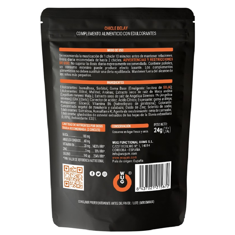 WUG - GOMMA DA MASTICARE DELAY RITARDANTE 10 PZ