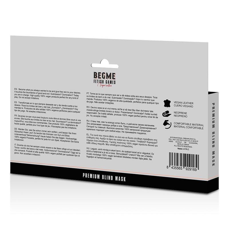 BEGME - RED EDITION MASCHERA CIECA PREMIUM CON FODERA IN NEOPRENE