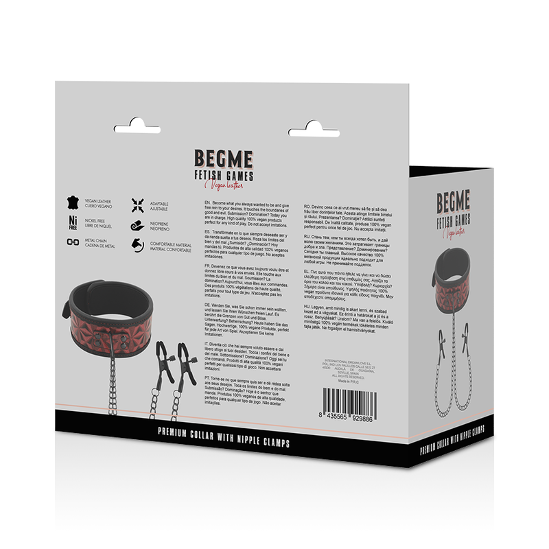 BEGME - RED EDITION  COLLARE  CON MORSETTI PER CAPEZZOLI CON FODERA IN NEOPRENE