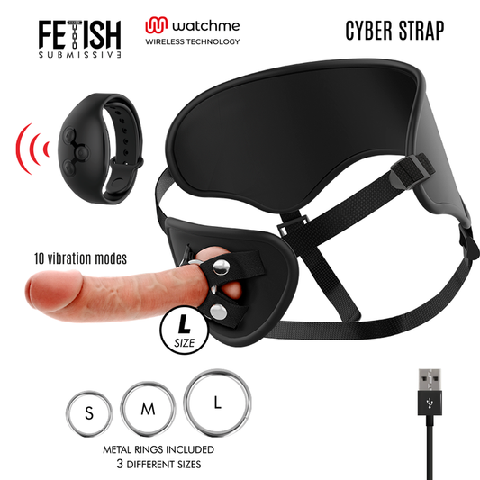 FETISH SUBMISSIVE CYBER STRAP - HARNESS CON DILDO TELECOMANDATO WATCHME TECHNOLOGY L