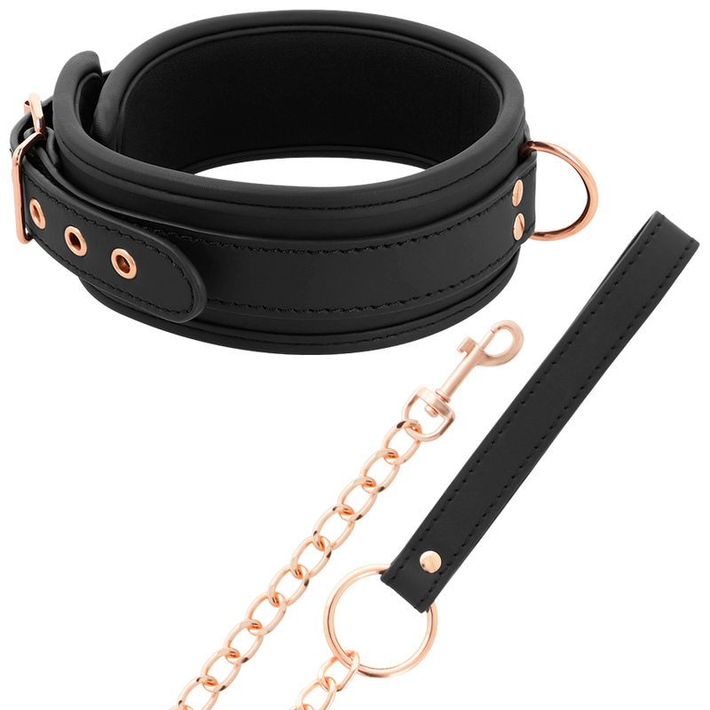 COLLARE NEOPRENE CON CATENA METALLO, GUINZAGLIO REGOLABILE, NICHEL FREE