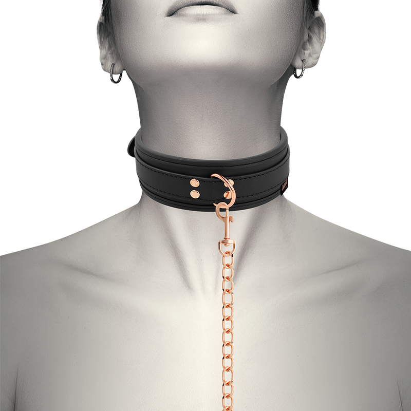 COLLARE NEOPRENE CON CATENA METALLO, GUINZAGLIO REGOLABILE, NICHEL FREE