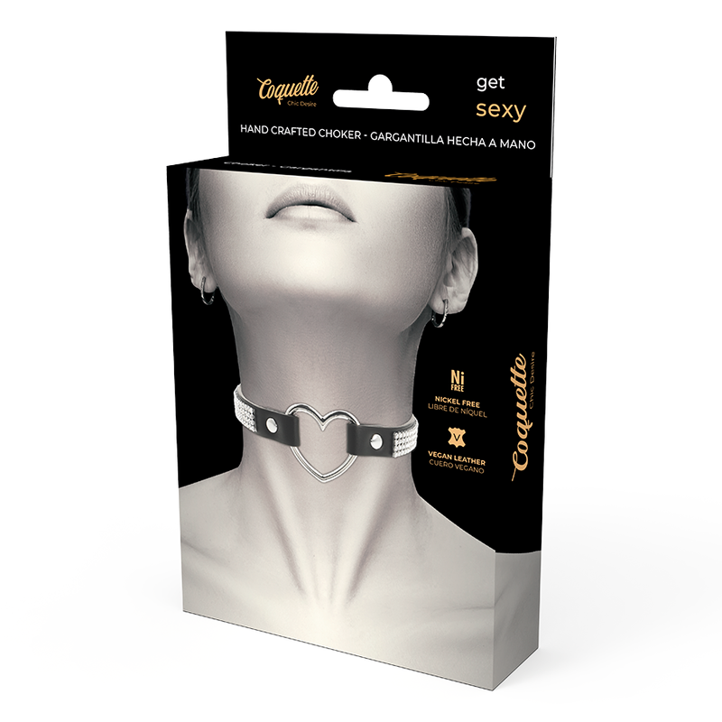 COQUETTE CHIC DESIRE - CHOKER IN PELLE VEGANA CON CUORE