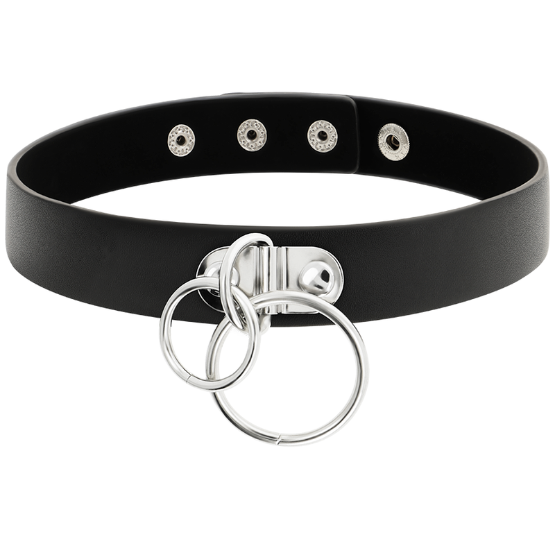 COQUETTE CHIC DESIRE - CHOKER IN PELLE VEGANA A DOPPIO ANELLO