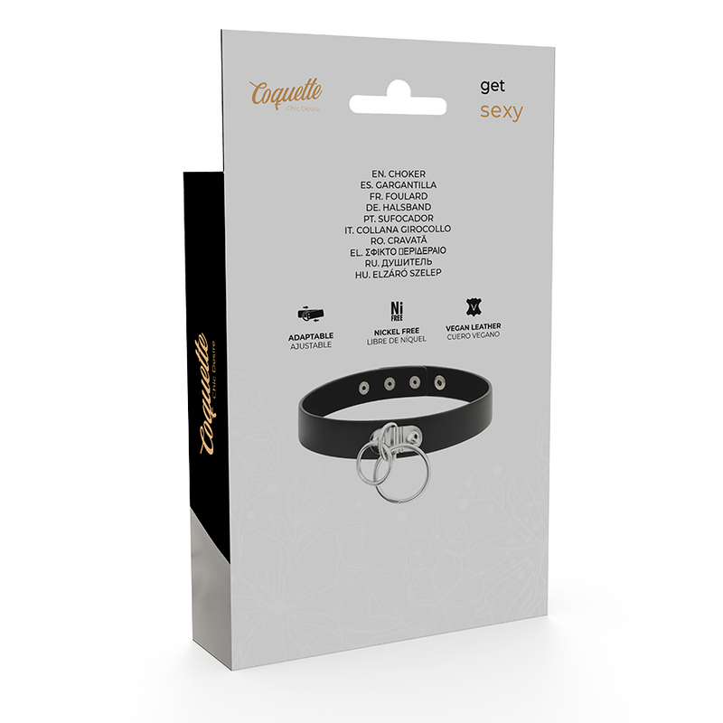COQUETTE CHIC DESIRE - CHOKER IN PELLE VEGANA A DOPPIO ANELLO