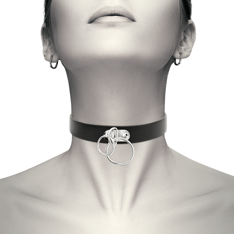COQUETTE CHIC DESIRE - CHOKER IN PELLE VEGANA A DOPPIO ANELLO