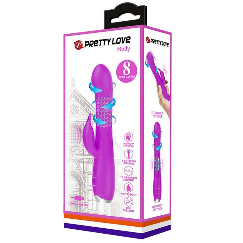 PRETTY LOVE - MOLLY VIBRATORE CON ROTAZIONE RICARICABILE