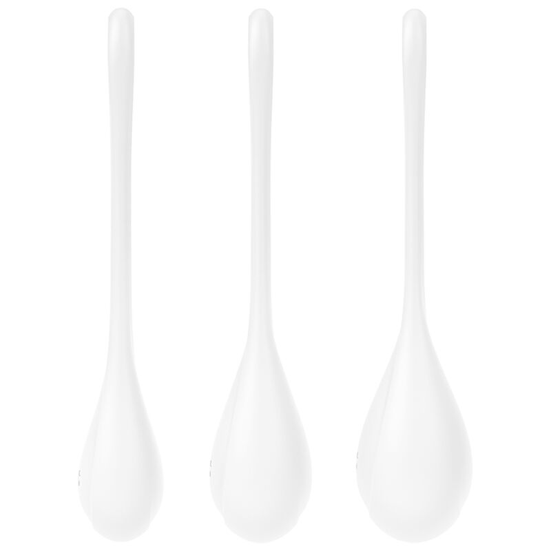 SATISFYER - YONI 1 SET DI PALLINE VAGINALI PER ALLENAMENTO PELVICO BIANCHE