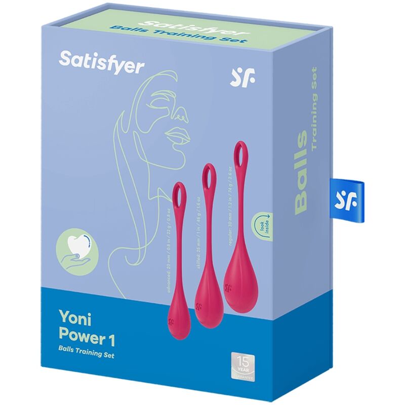 SATISFYER - YONI 1 SET DI PALLINE VAGINALI PER ALLENAMENTO PELVICO ROSSE