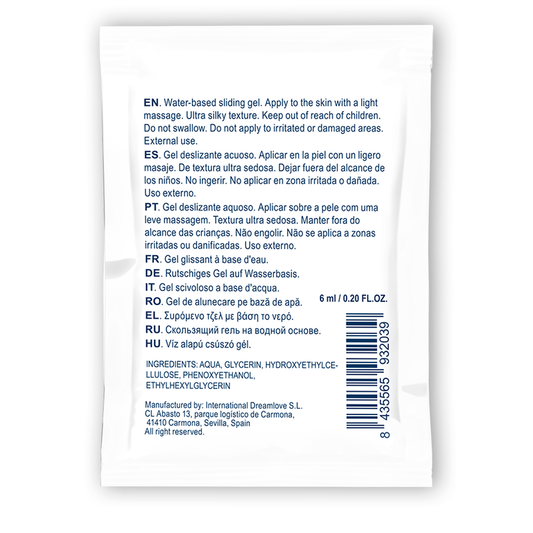 WATERFEEL - GEL LUBRIFICANTE NEUTRO A BASE D'ACQUA MONODOSE 6 ML